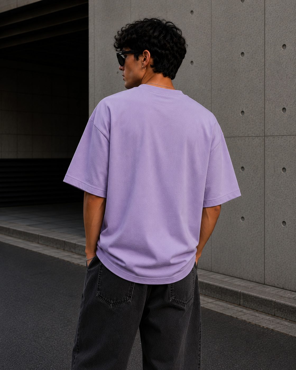 LAVENDER FLEX WITH FLUX oversized tee back