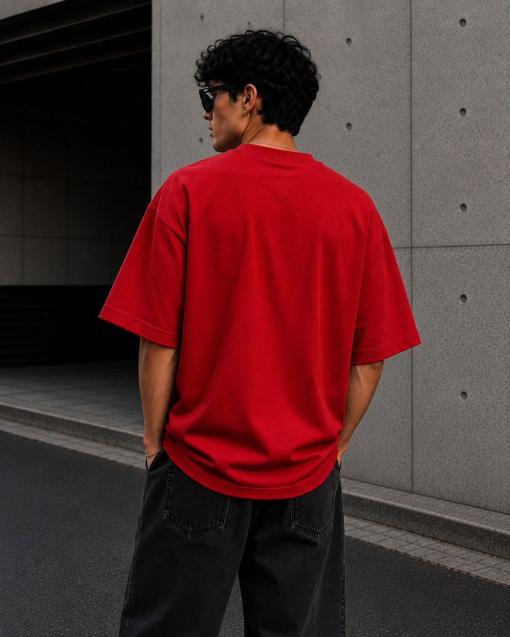 Red FLEX WITH FLUX oversized tee back