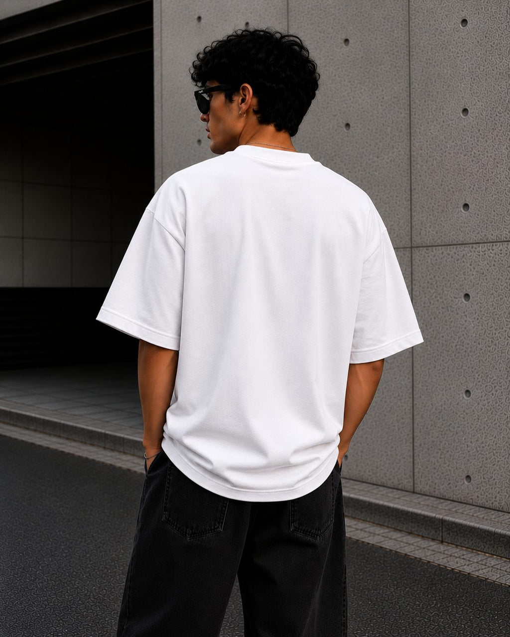 White FLEX WITH FLUX oversized tee back